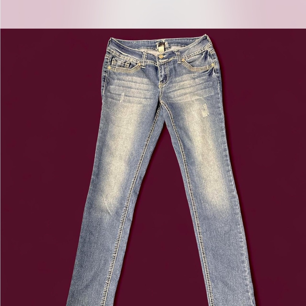 Jade Jeans Classic Blue Denim low ride straight leg